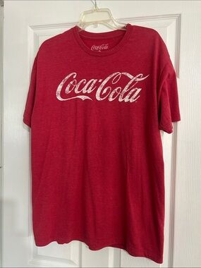 Coca-Cola Vintage Style Red White Logo T-Shirt Tee Men's XL Coke Official